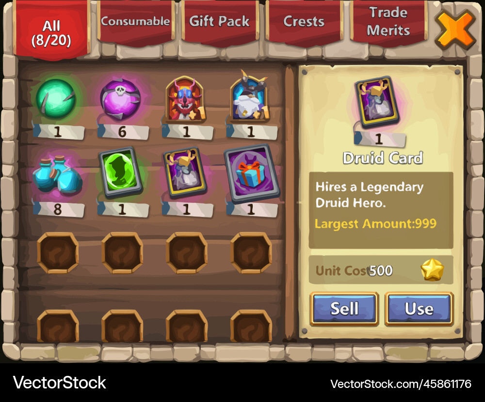 Complete set of level button game ui pop-up icon Vector Image