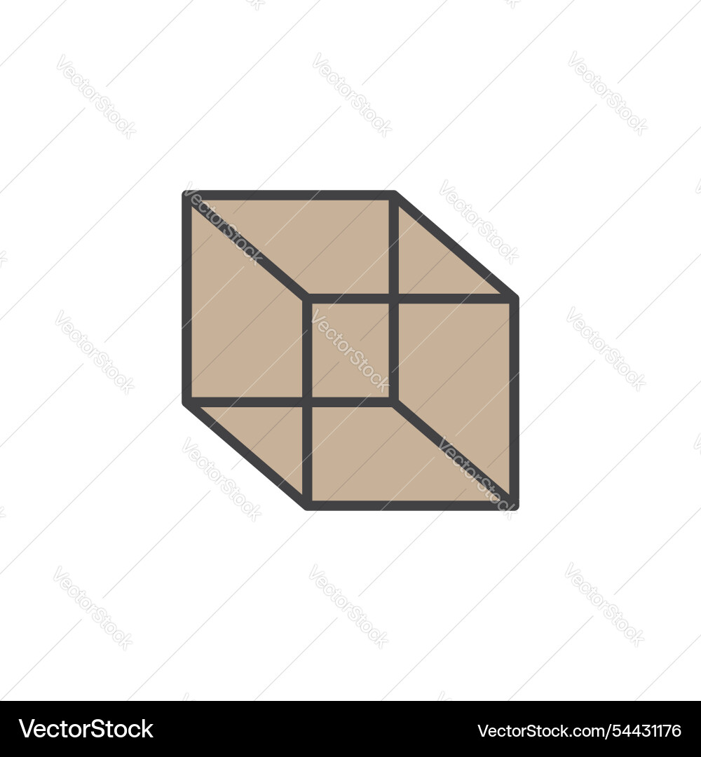 Cube icon in colored version Cube icon in colored version Vector Image