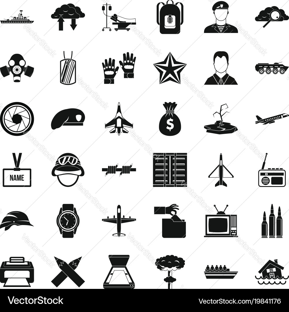 Detachment icons set simple style vector image