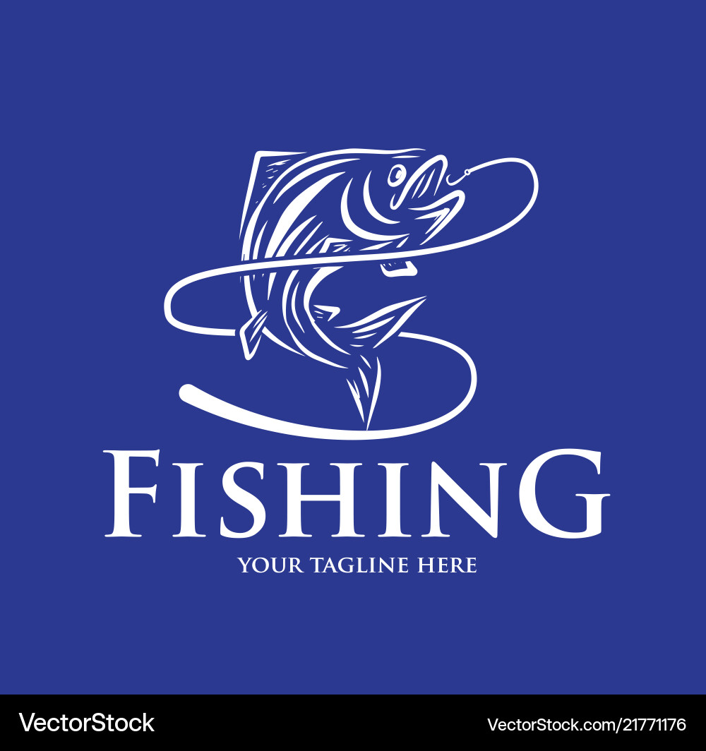 Fishing Logo Template - Marine Style vector image