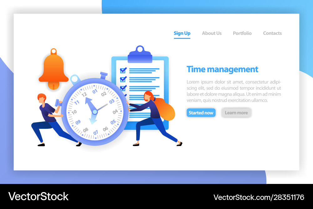 Flat for web banner landing page mobile save time Flat for web banner landing page mobile save time vector image