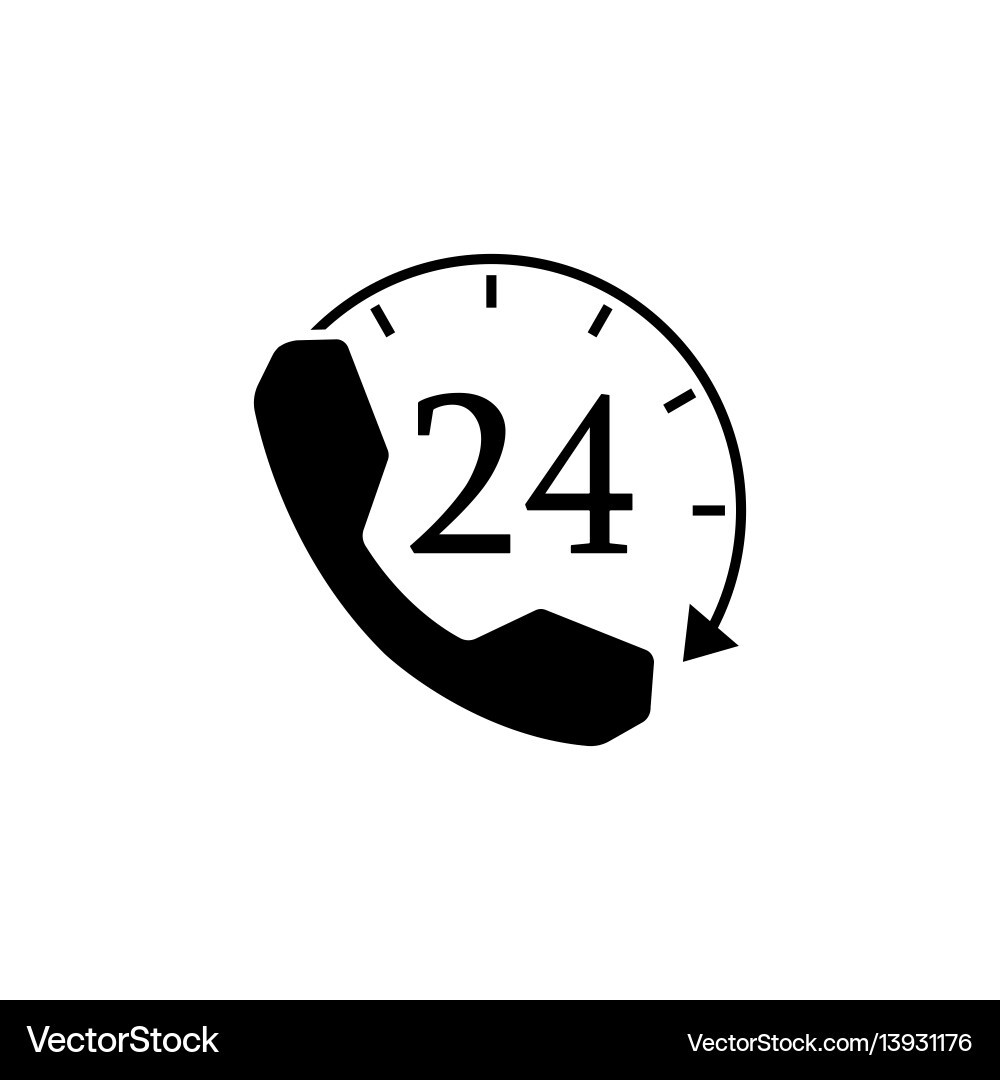 Full time call services solid icon Vector Image