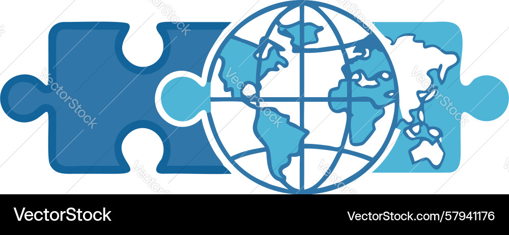Global Puzzle Network Globe Vector Image
