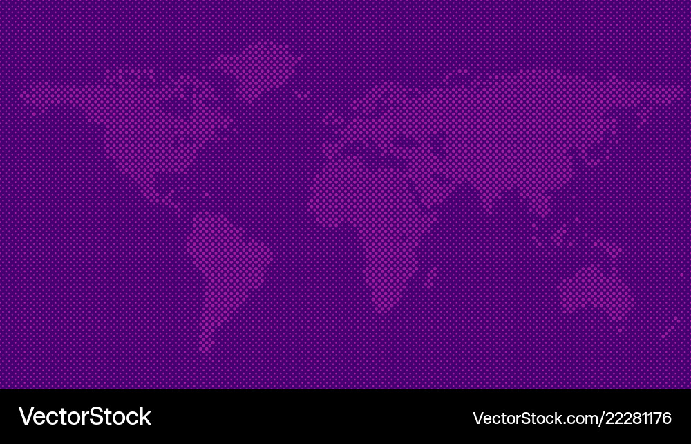 Halftone world map background - dot pattern design Halftone world map background - dot pattern design vector image