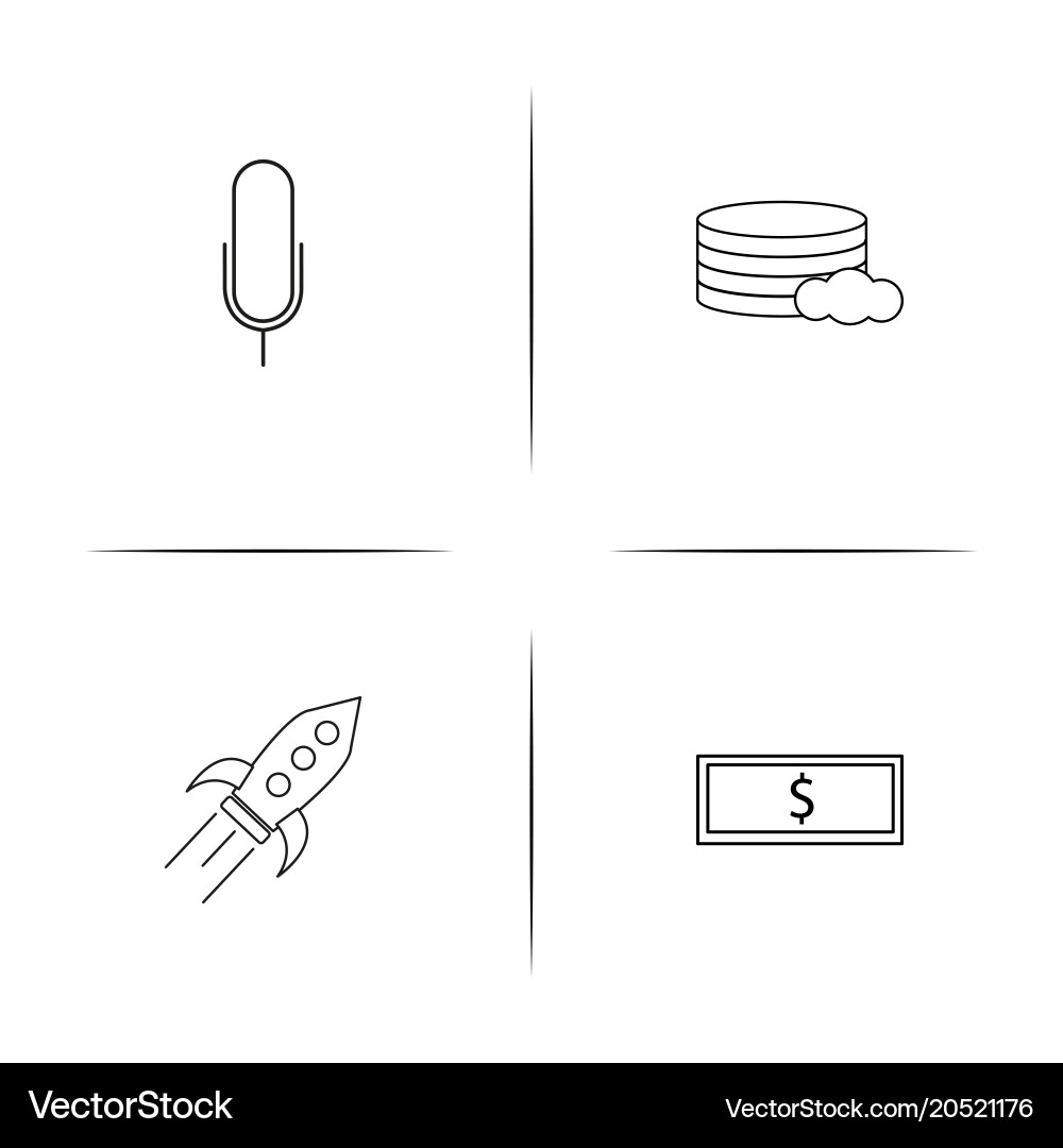 Internet of things simple linear icons set vector image