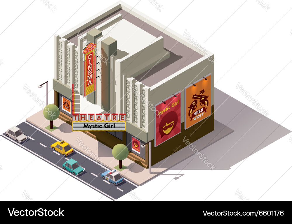 Isometric cinema Royalty Free Vector Image - VectorStock