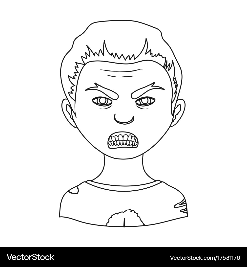 Man single icon in outline styleman Vector Image