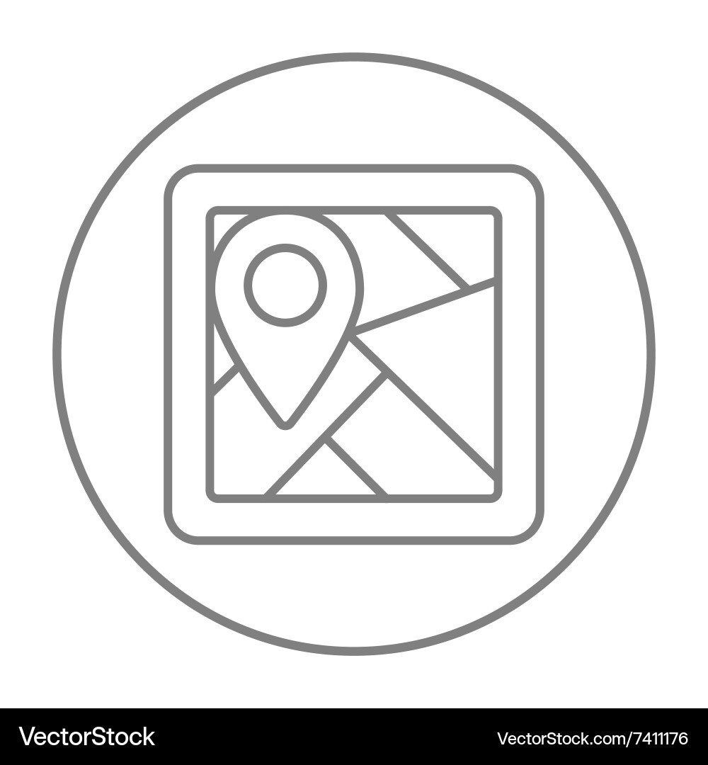 Map with pointer line icon vector image