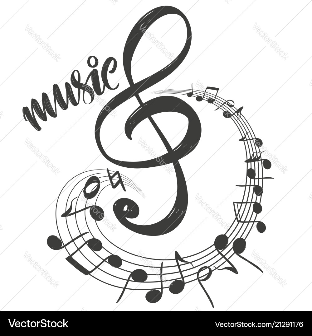Musical Notes and Hearts vector image