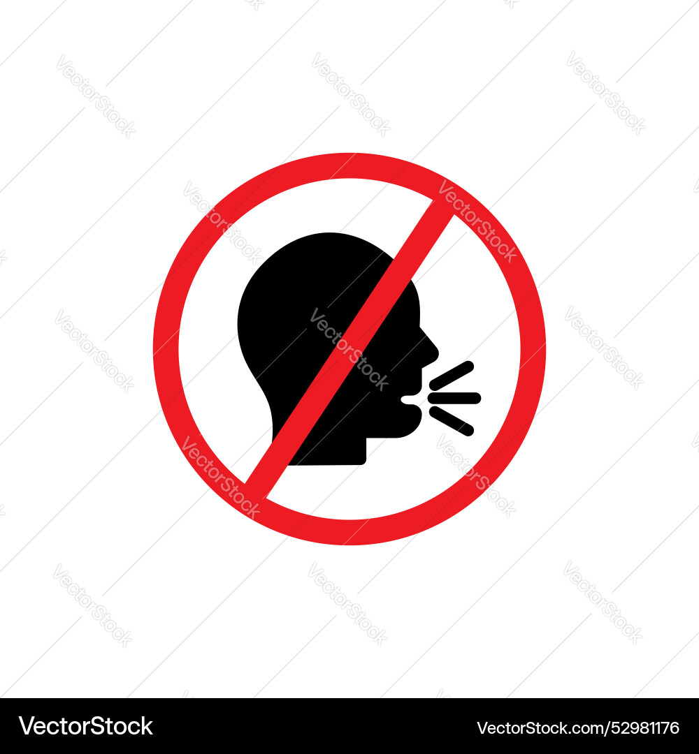 No talking sign icon set silence and quiet symbol No talking sign icon set silence and quiet symbol vector image