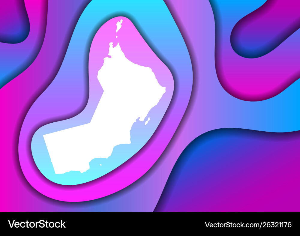 Oman map abstract schematic from gradient layers Oman map abstract schematic from gradient layers vector image