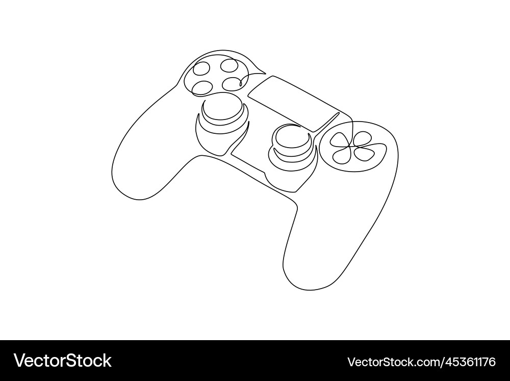 One continuous line drawing of game stick One continuous line drawing of game stick vector image