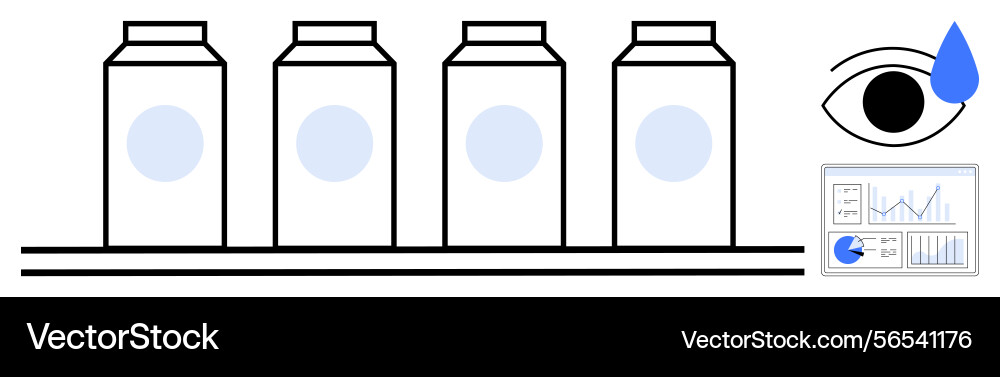 Quality control and data analysis in product Quality control and data analysis in product vector image