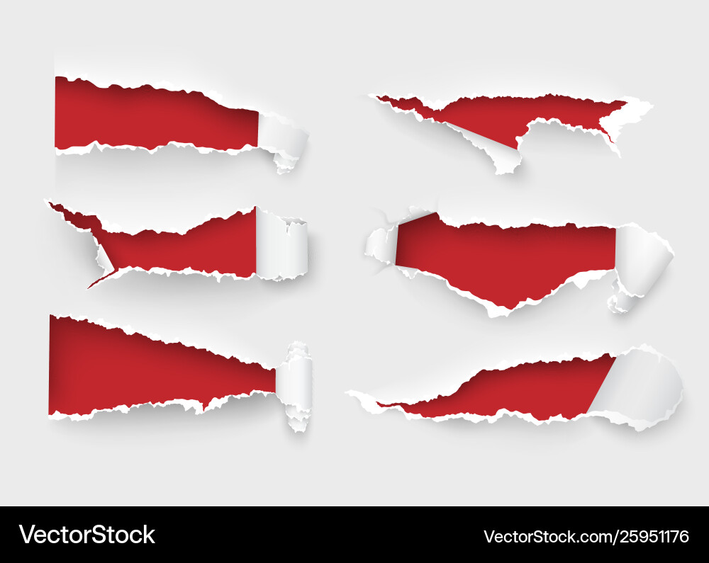 Ripped side set banners for web and print Ripped side set banners for web and print Vector Image
