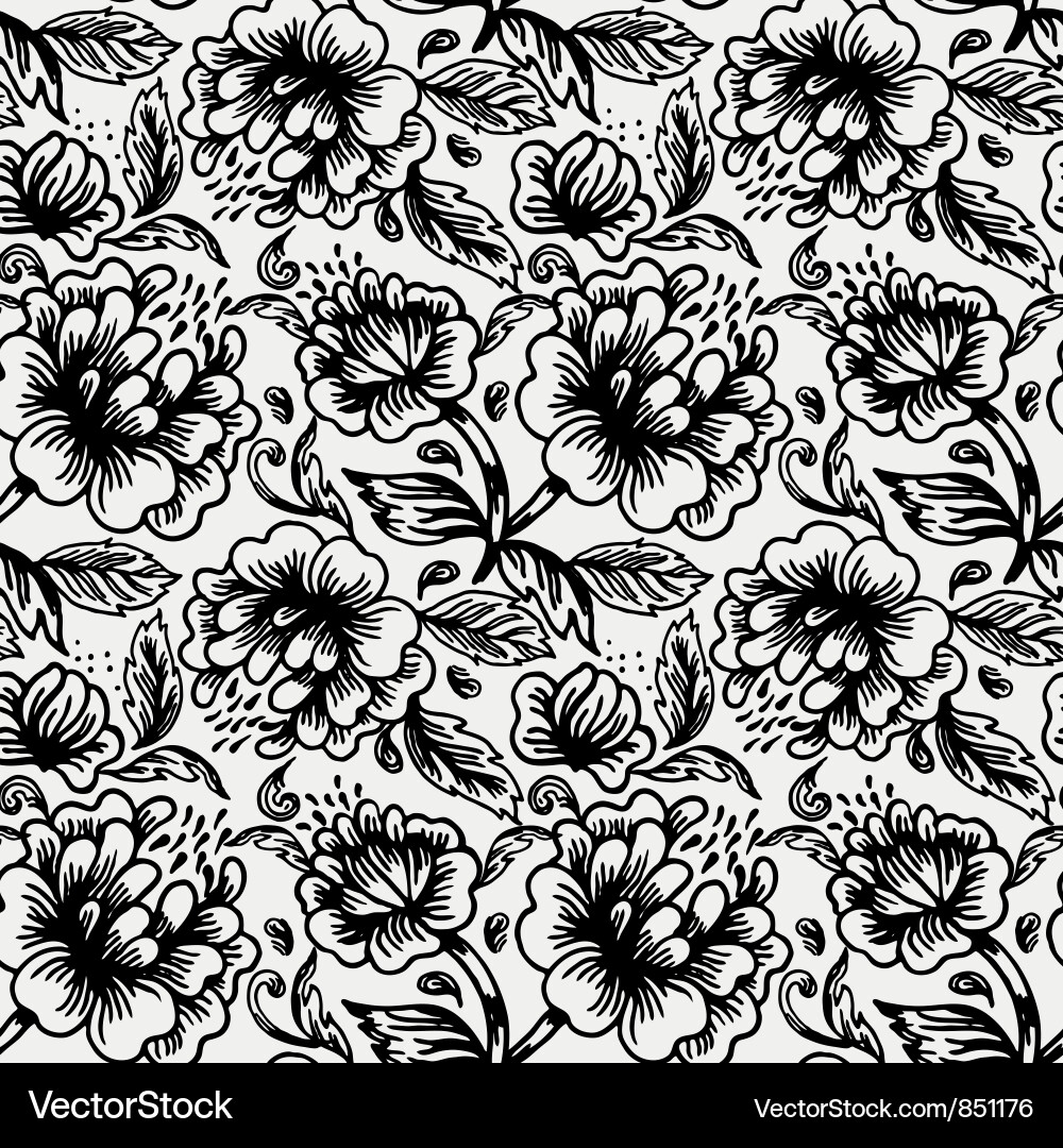 Seamless pattern with flowers Royalty Free Vector Image