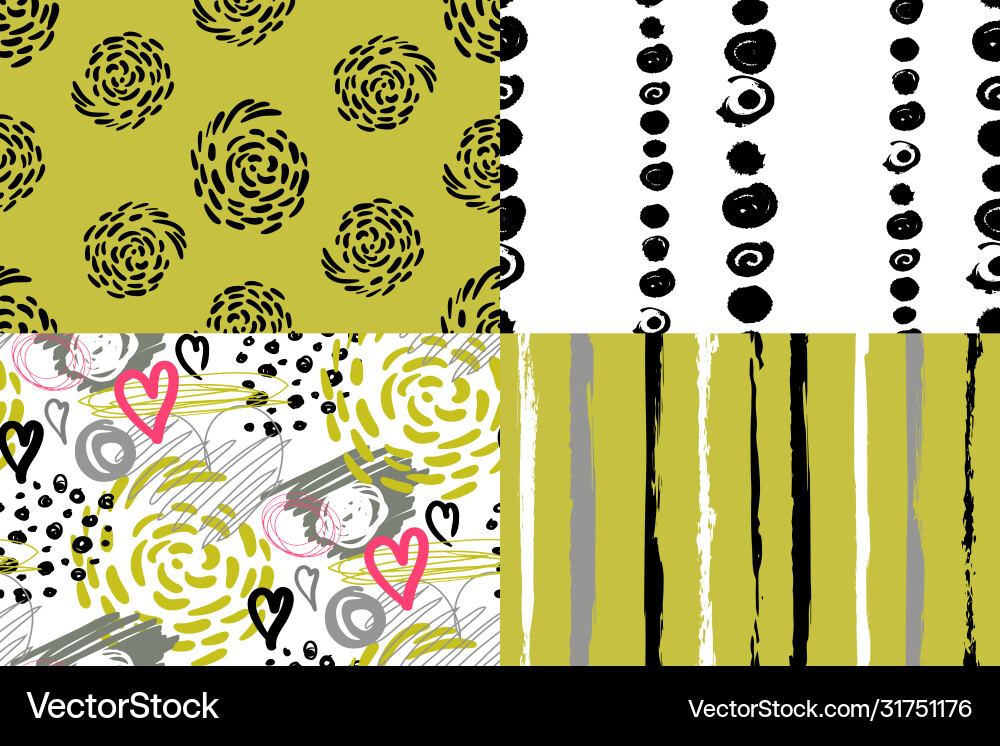 Set four horizontal seamless patterns with non Vector Image