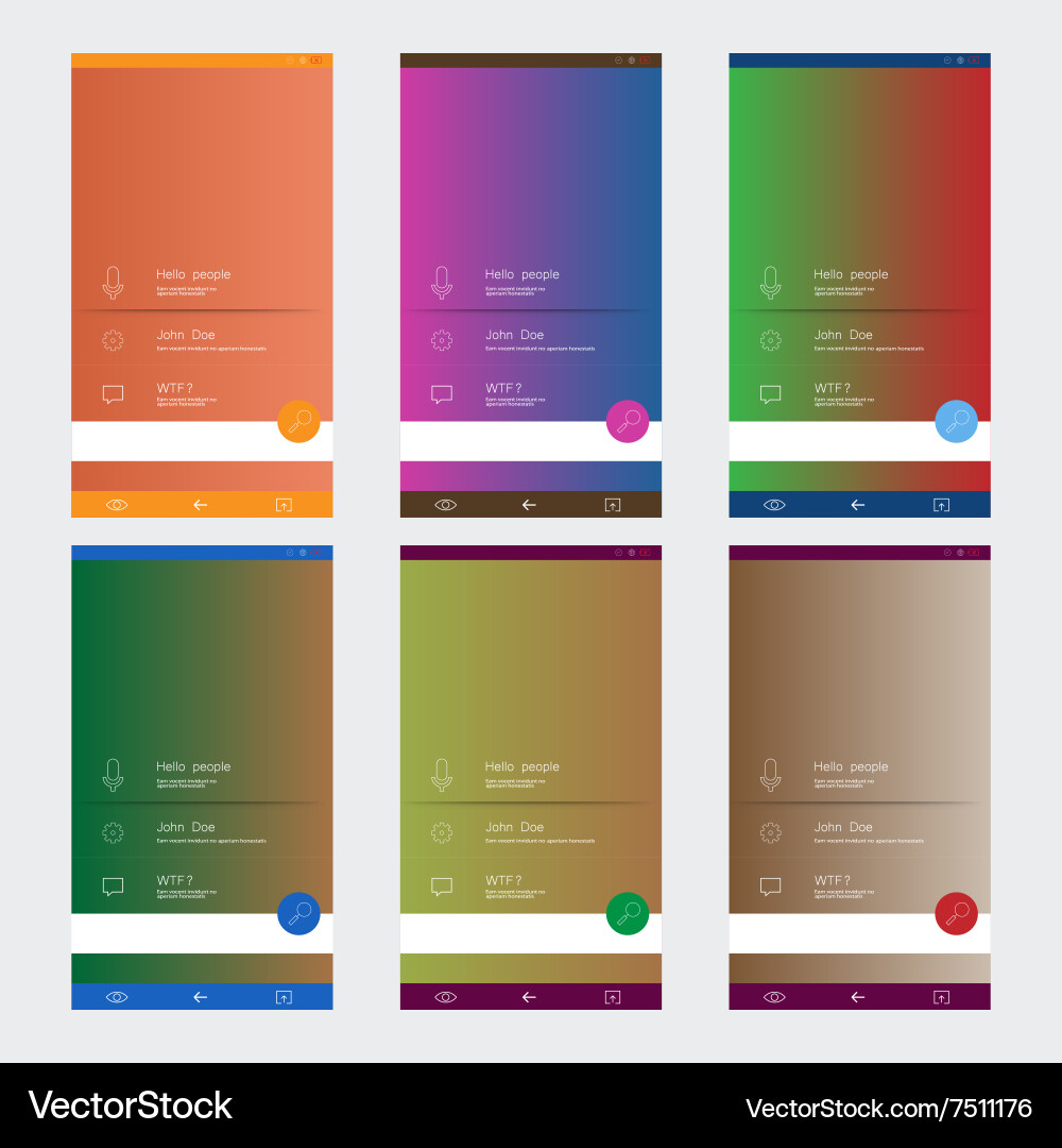 Set of user interface templates to-date design vector image