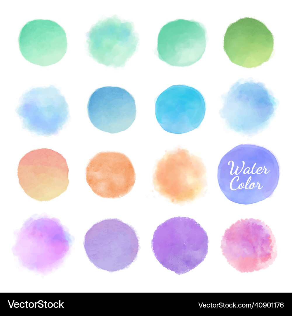 Watercolor Blob Shapes Set vector image