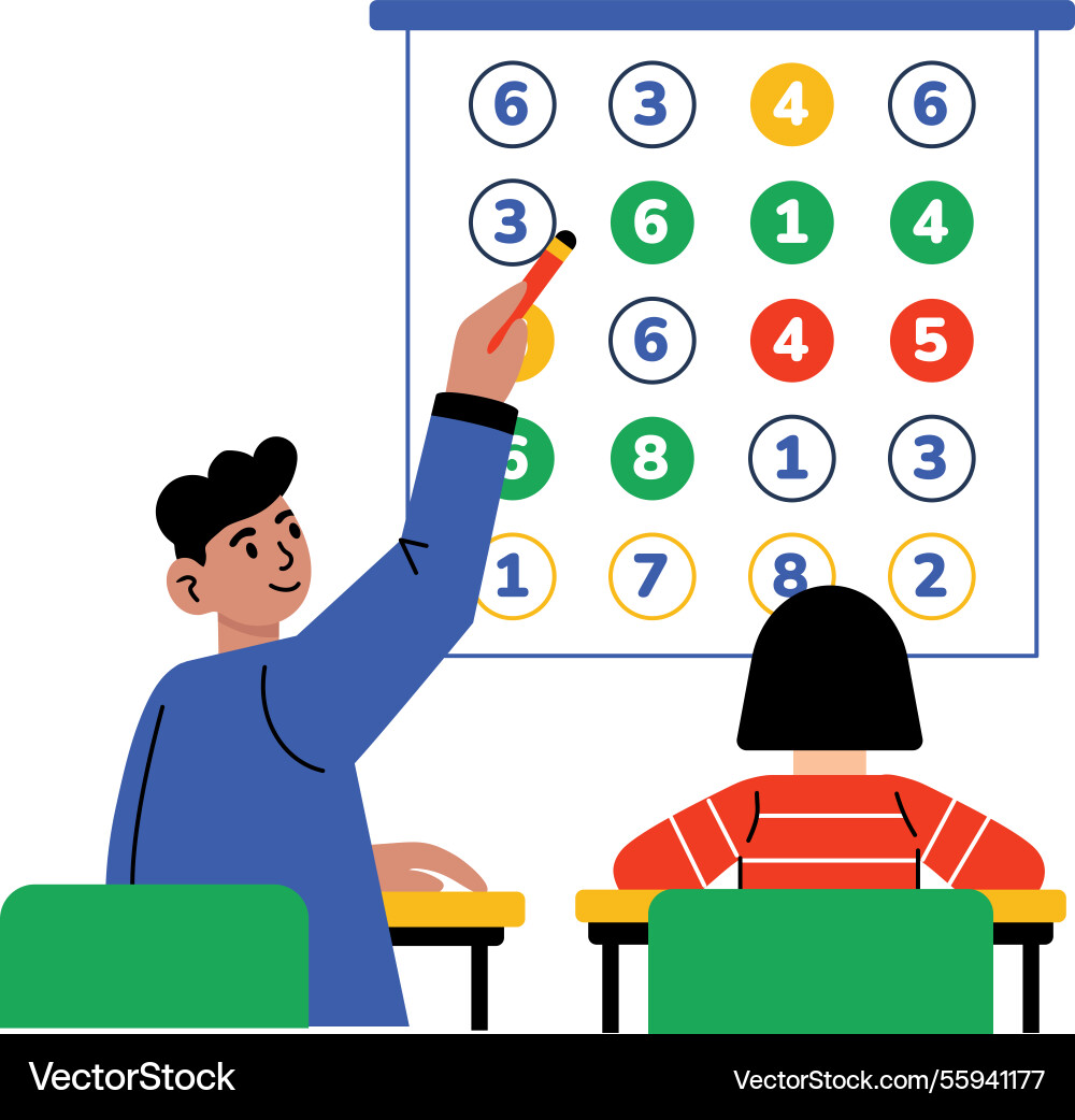 A flat character of math lecture vector image