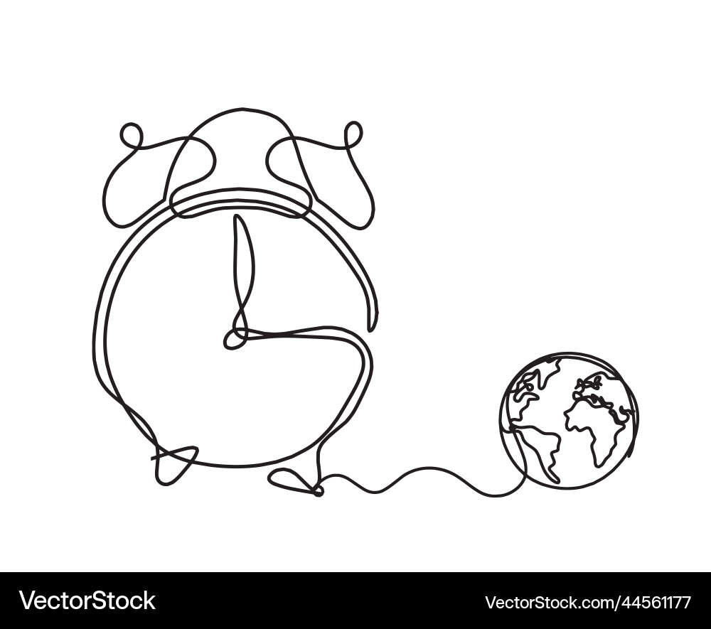 Abstract clock with globe as line drawing Abstract clock with globe as line drawing vector image