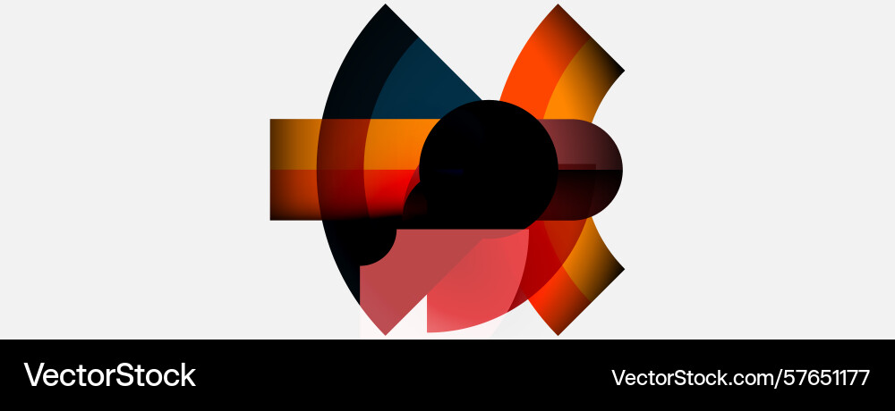 Abstract colorful design circular shapes overlap Vector Image