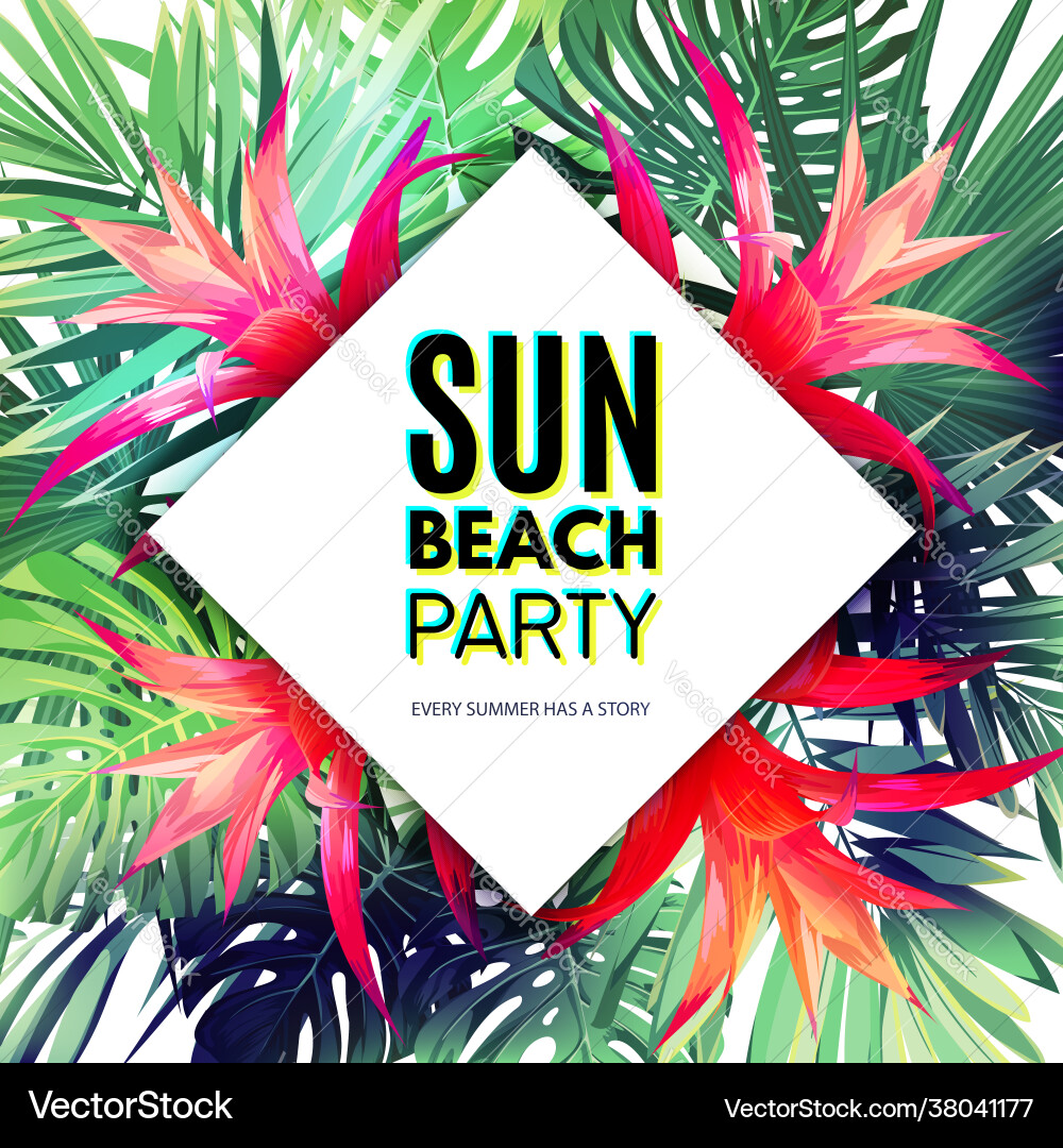 Bright floral design template for summer Bright floral design template for summer vector image