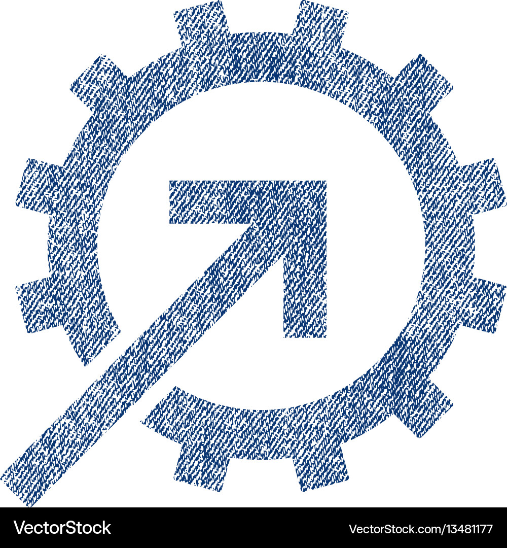 Cog integration fabric textured icon Cog integration fabric textured icon vector image