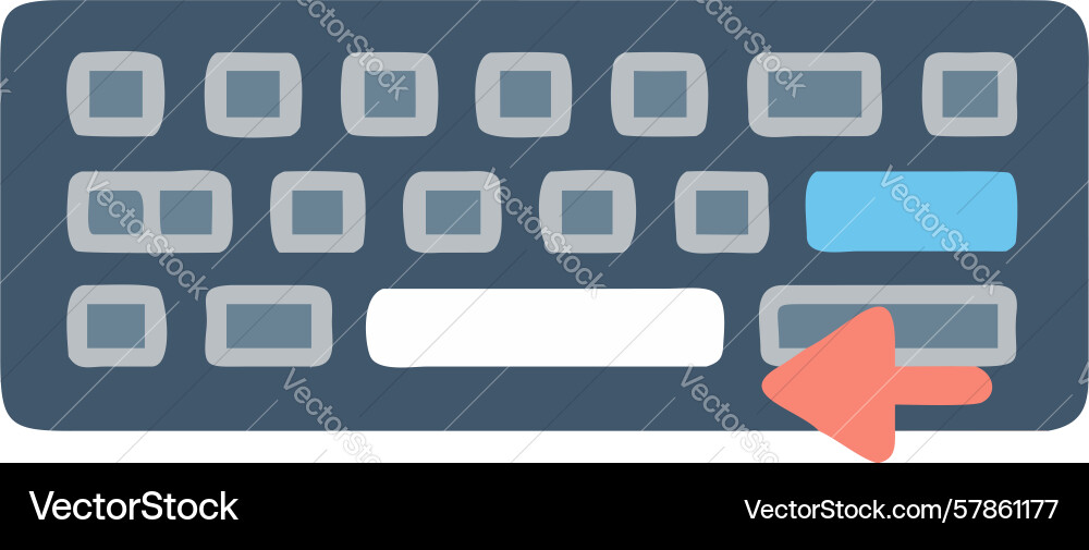 Compact multimedia keyboard with mouse cursor vector image