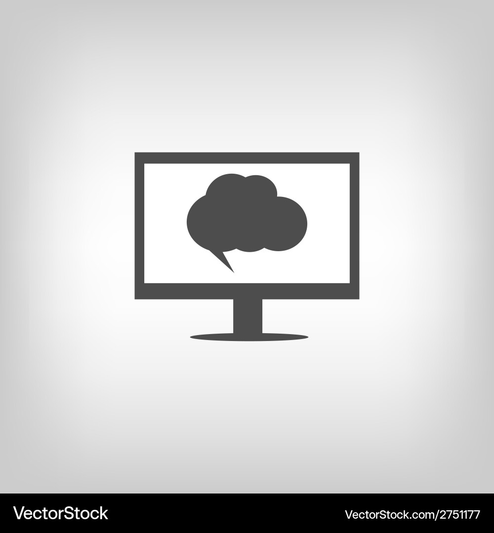 Computer with speech bubble Vector Image