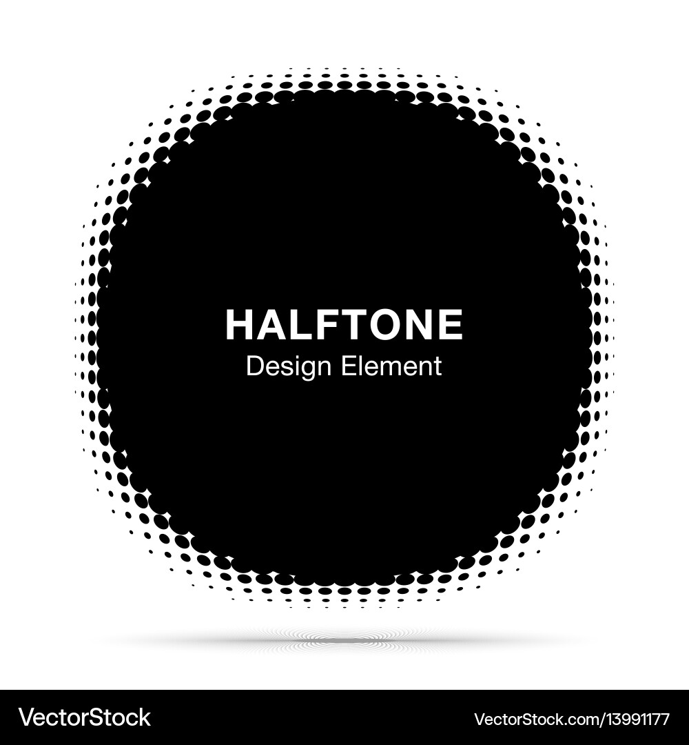 Convex distorted abstract halftone circle frame Vector Image