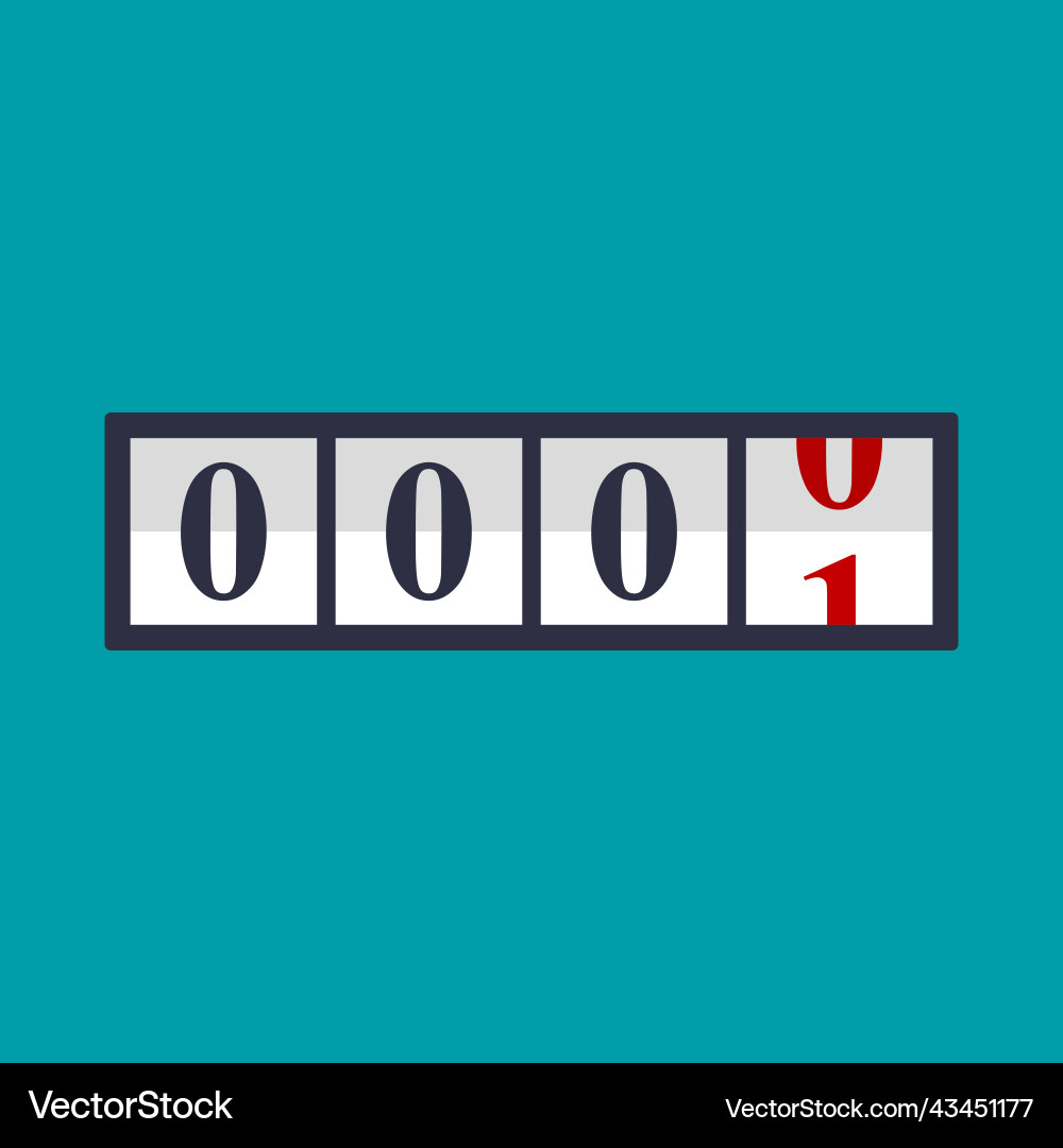 Counter with numbers isolated flat color Counter with numbers isolated flat color vector image