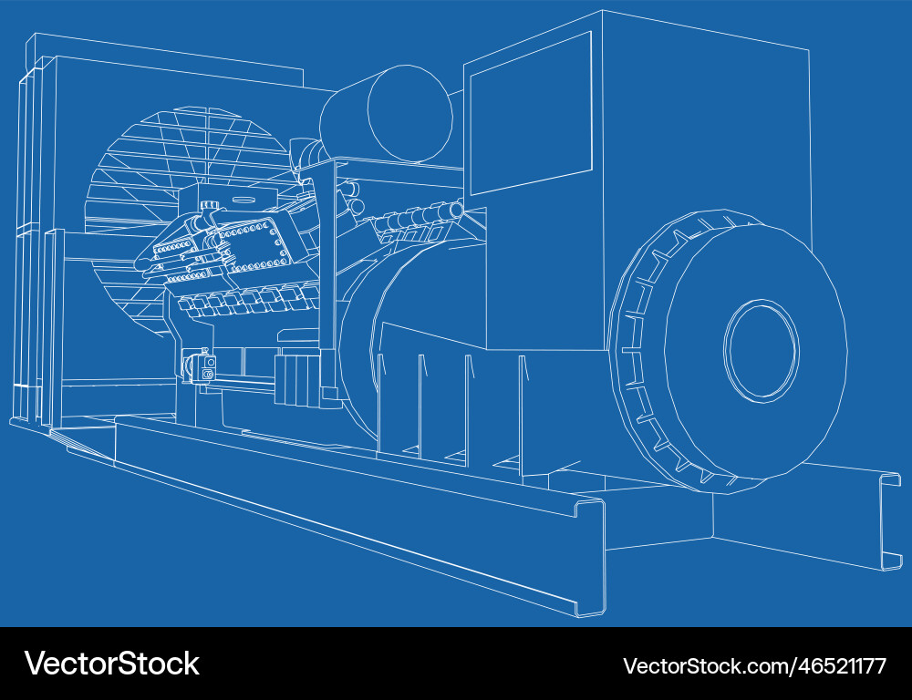 Diesel generator unit for factory the layers Vector Image