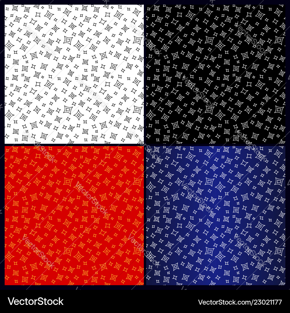 Different color seamless patterns with stars Different color seamless patterns with stars vector image