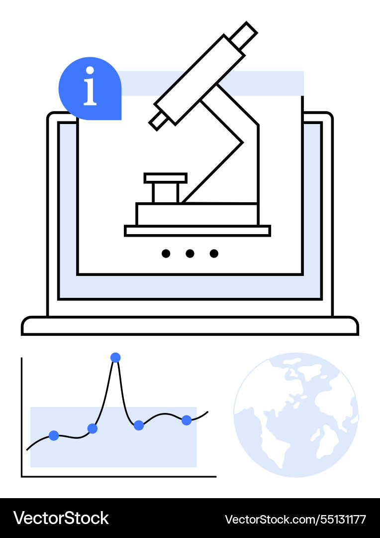 Digital science exploration microscope global Vector Image