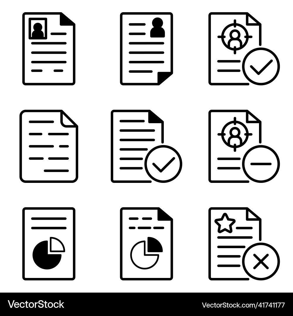 Docs1-2 flat icon set isolated on white background Docs1-2 flat icon set isolated on white background vector image