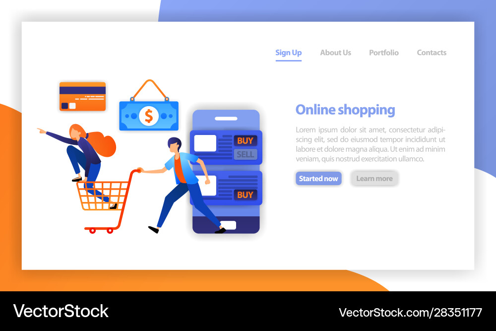 Flat for web banner landing page mobile ui ux Vector Image