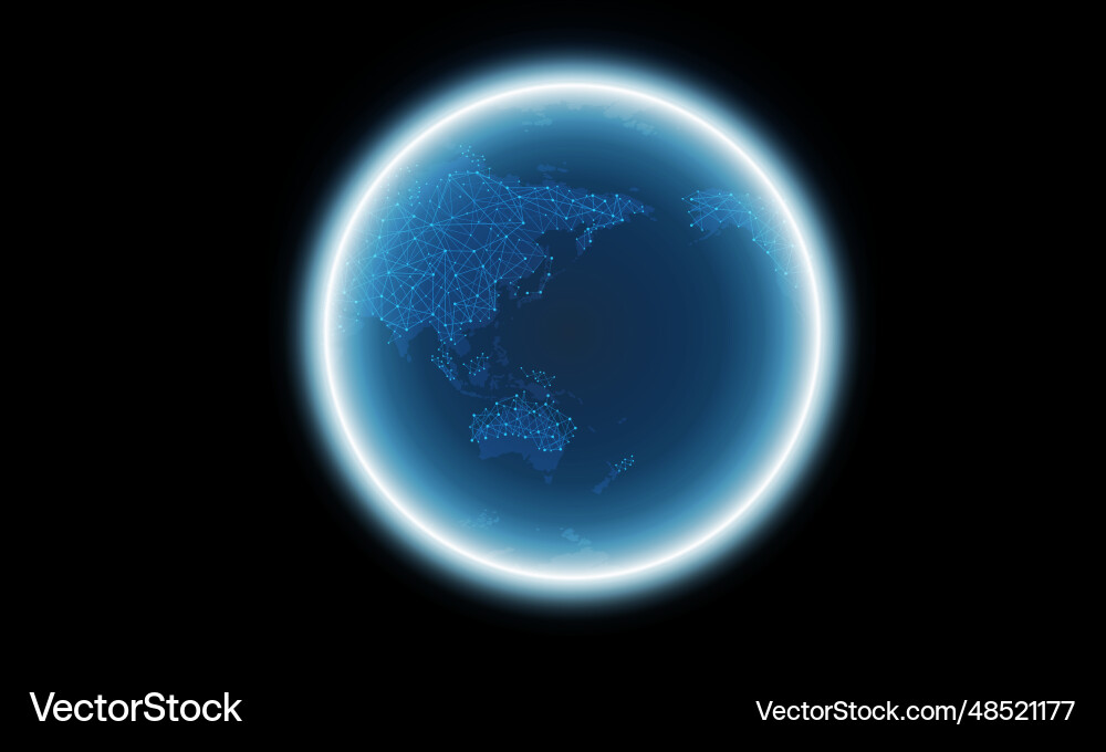 Global network connection world map point Global network connection world map point vector image
