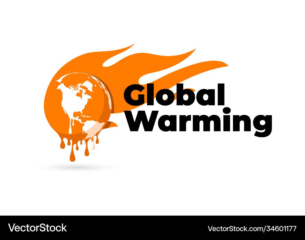 Global warming logo earth globe Global warming logo earth globe vector image