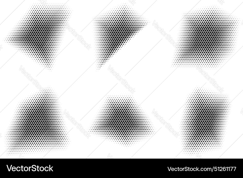 Halftone hexagon pattern reprographic technique Vector Image