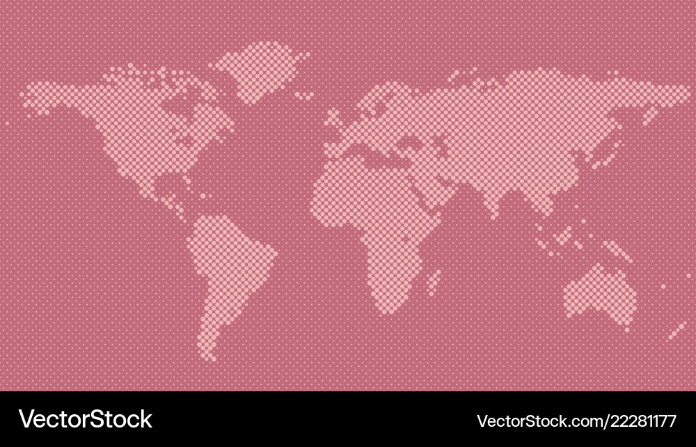 Halftone world map background from circles Halftone world map background from circles Vector Image