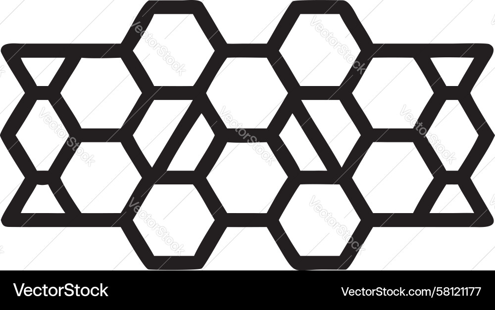 Honeycomb Hexagon Grid Pattern Vector Image