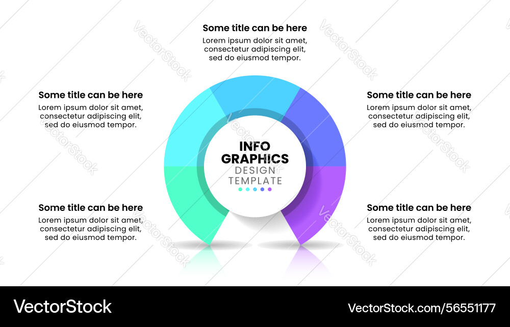 Infographic template circle with 5 parts and text Infographic template circle with 5 parts and text vector image
