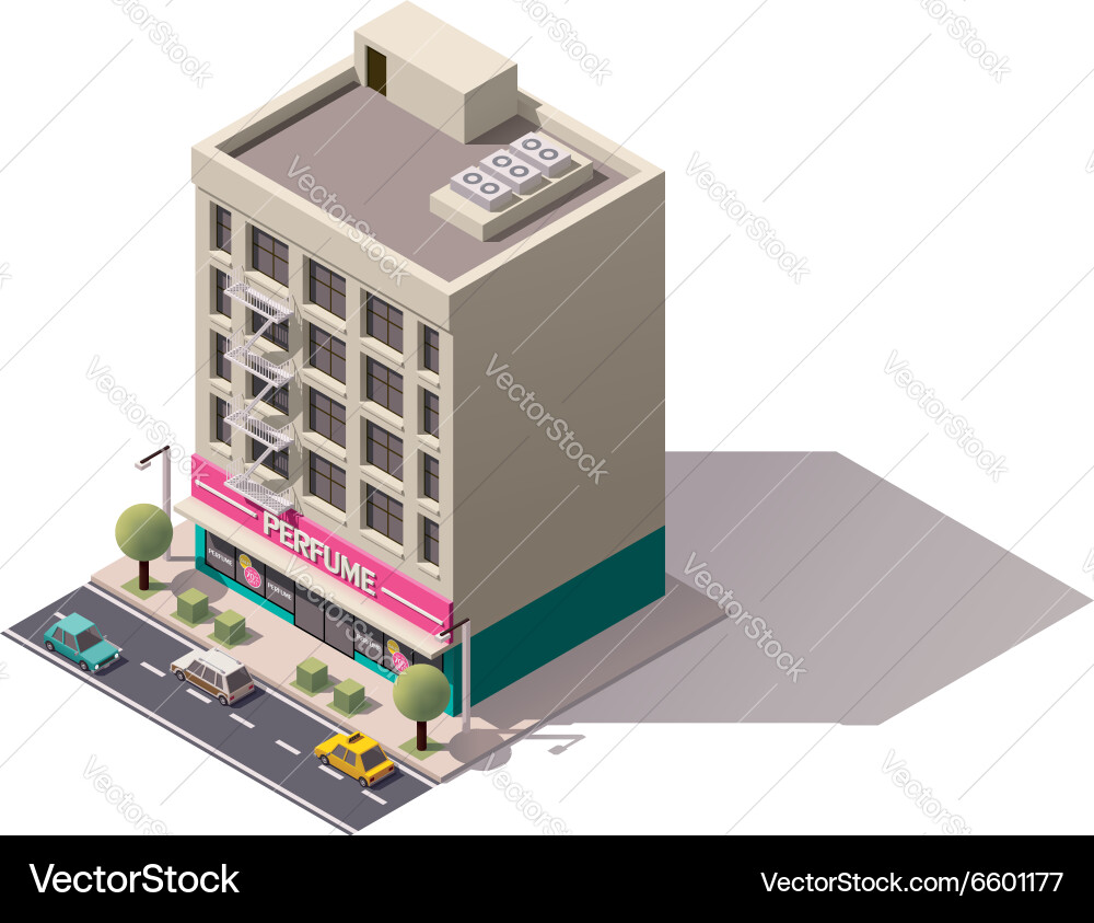 Isometric building Royalty Free Vector Image - VectorStock