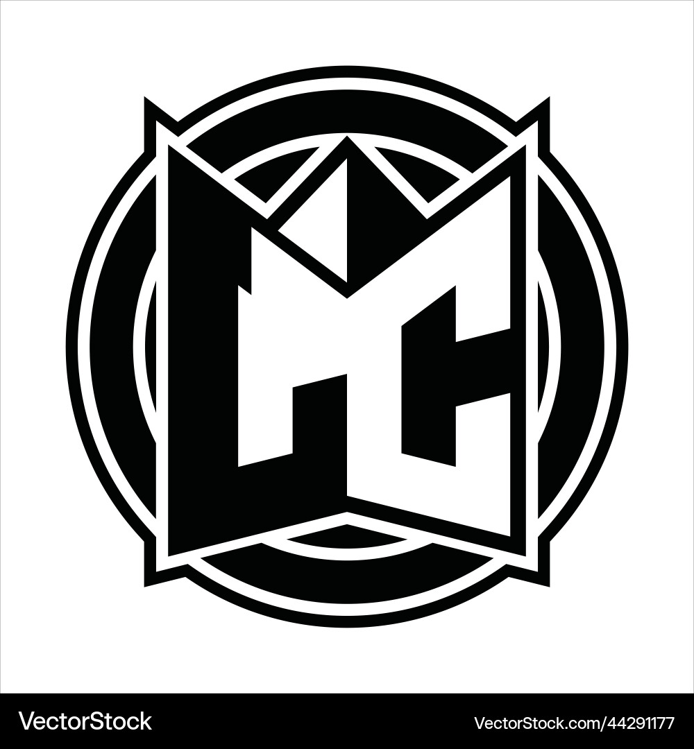 Lc logo monogram circle rounded design Vector Image