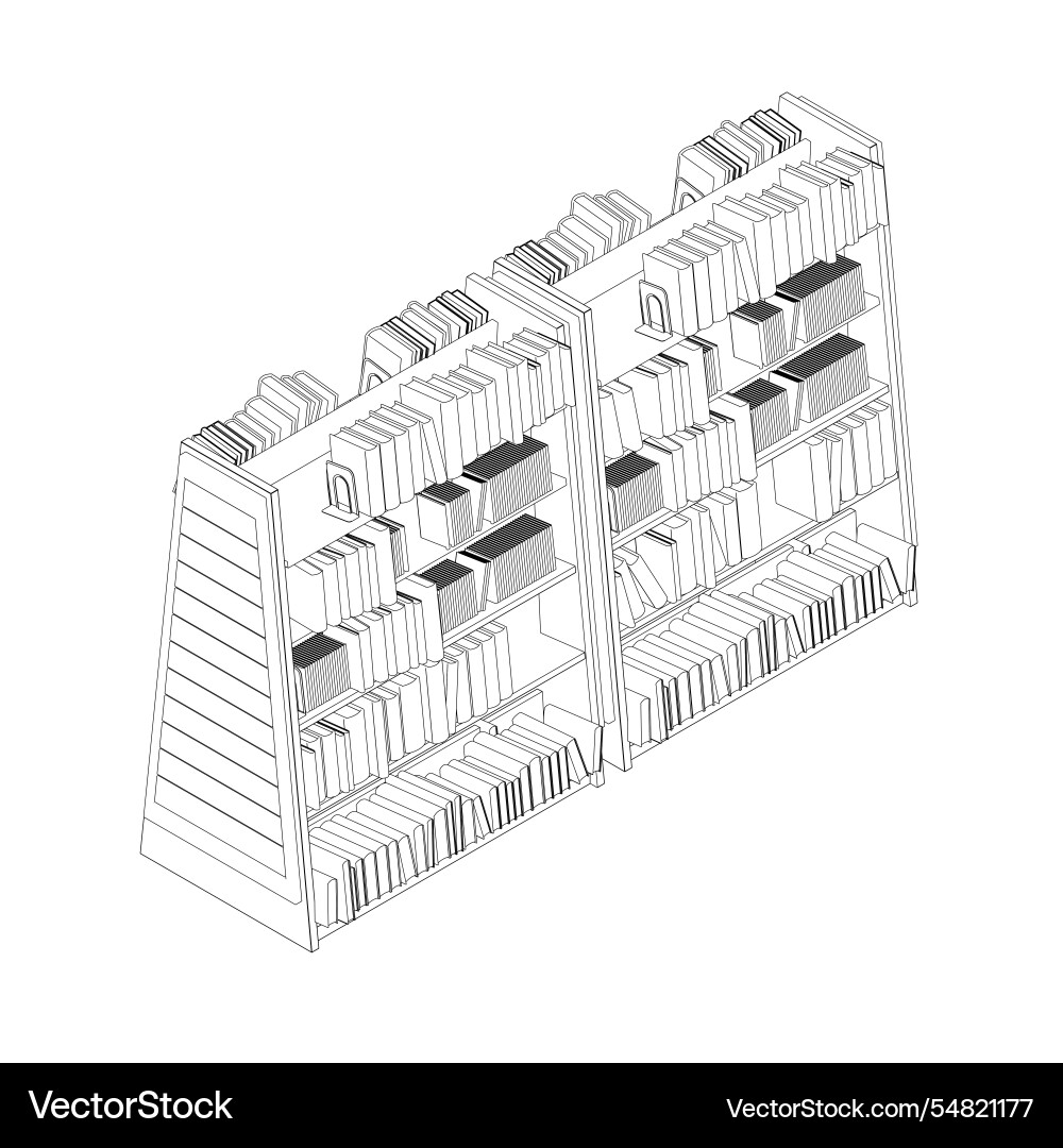 Library book shelf background mockup of bookshelf Library book shelf background mockup of bookshelf vector image
