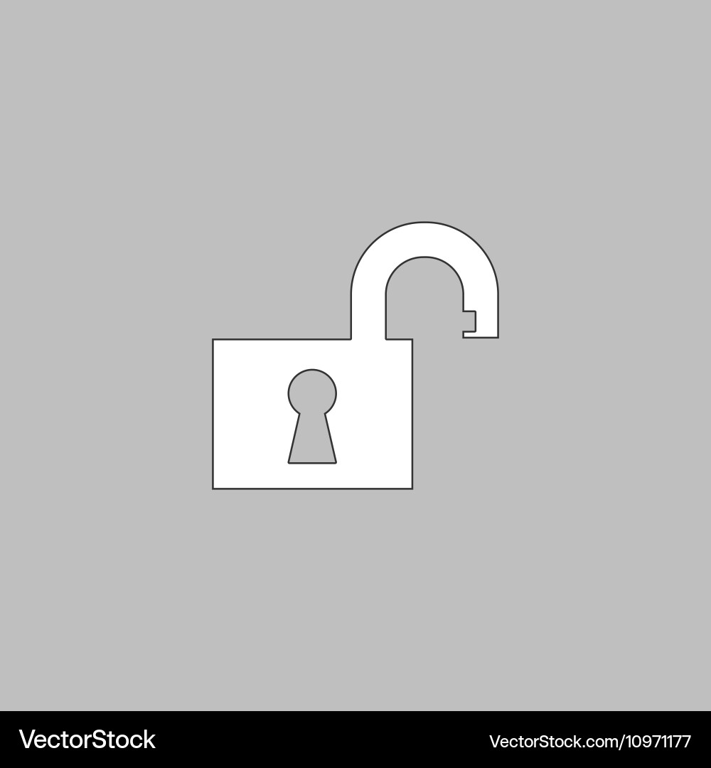 Open padlock computer symbol vector image