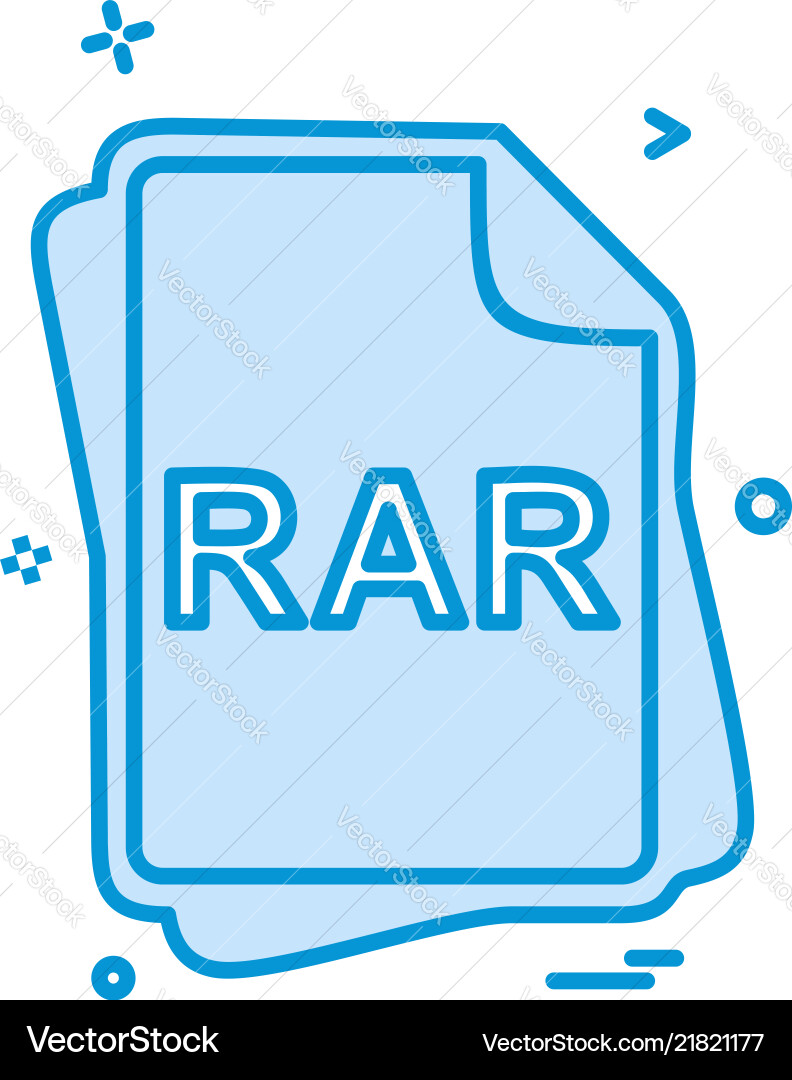 Rar file type icon design Rar file type icon design vector image