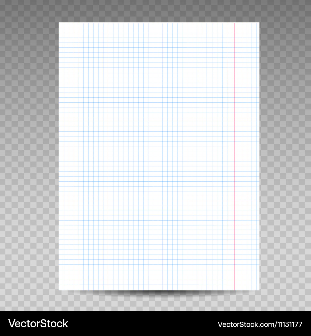 Realistic squared notebook paper Vector Image
