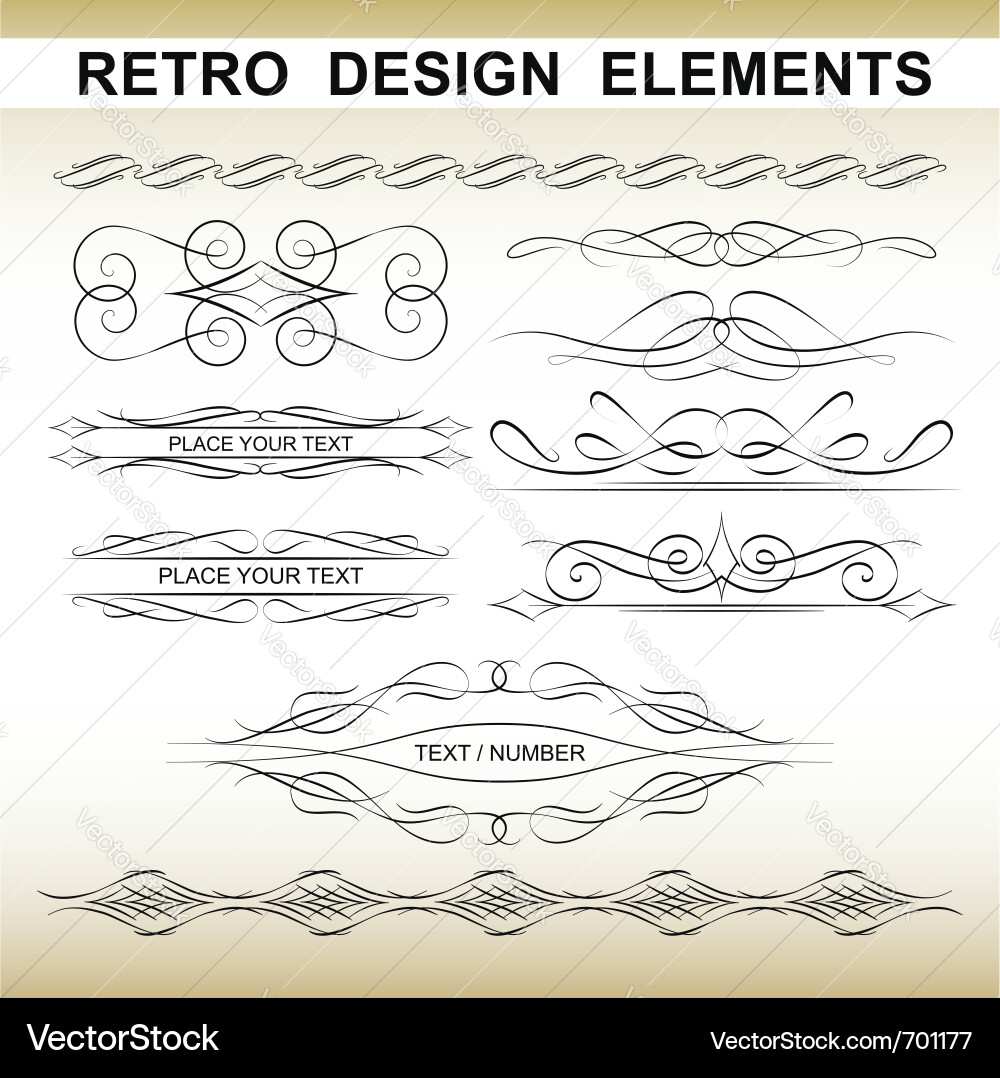 Retro design elements Vector Image