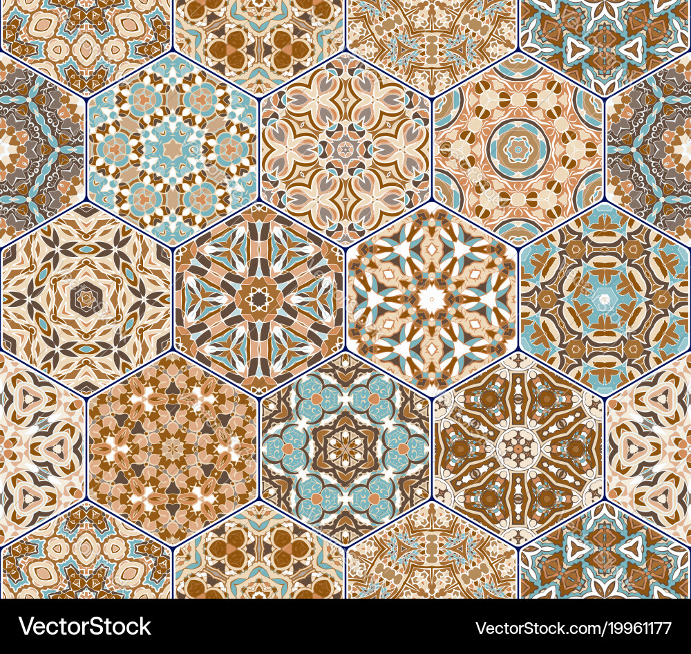 Set of hexagonal patterns vector image